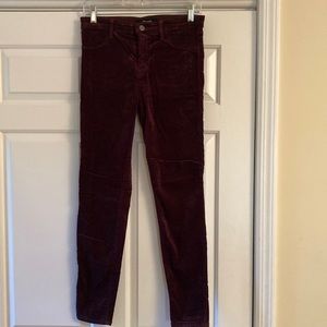 JBrand super skinny velvet jeans